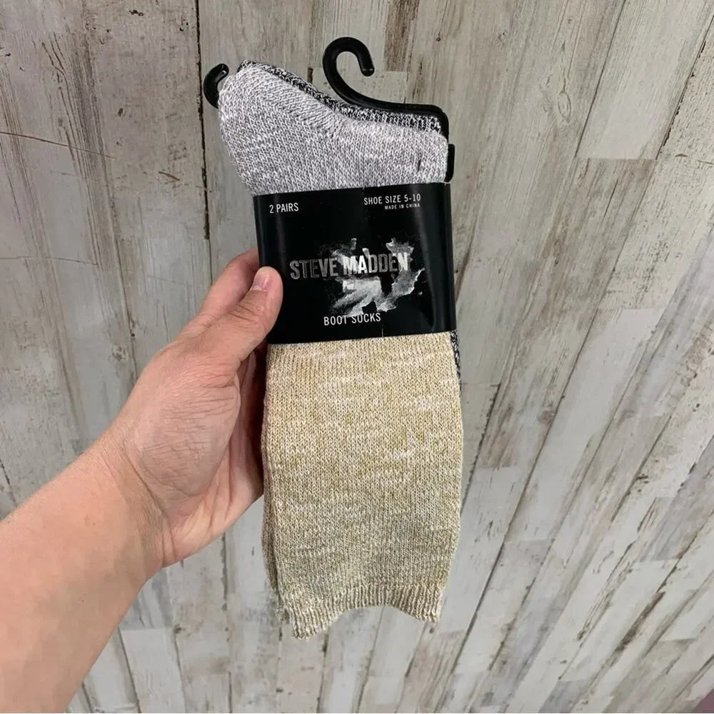 NWT Steve Madden Boot Socks Metallic Colored 2 Pairs
